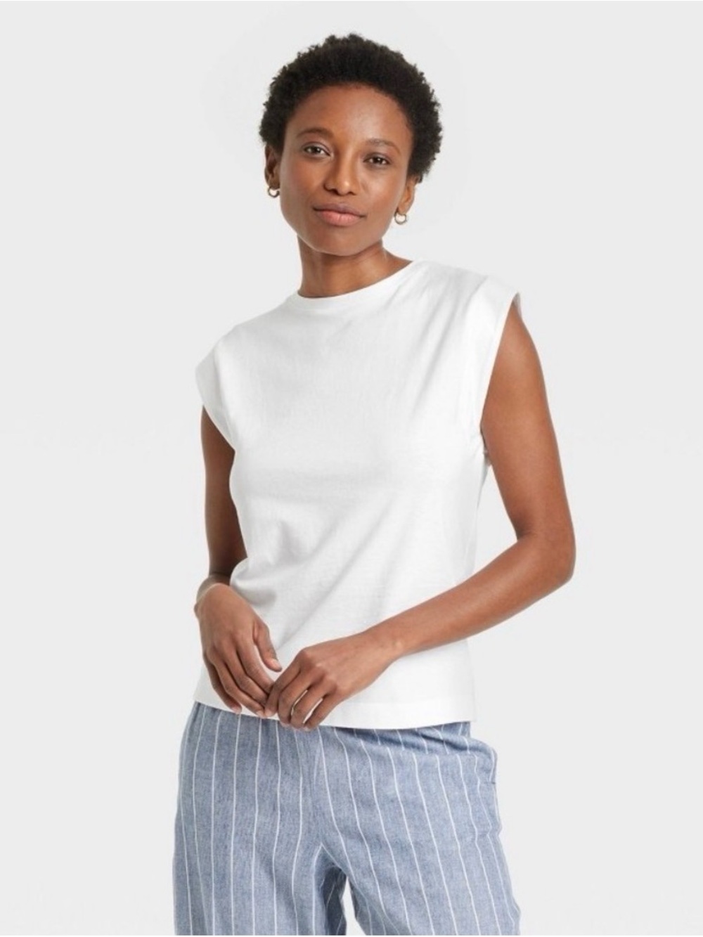 a new day White Shoulder-Detail Sleeveless T-Shirt